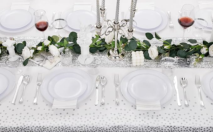 Festiva 176Pcs Silver Plastic Christmas Plates - Image 9
