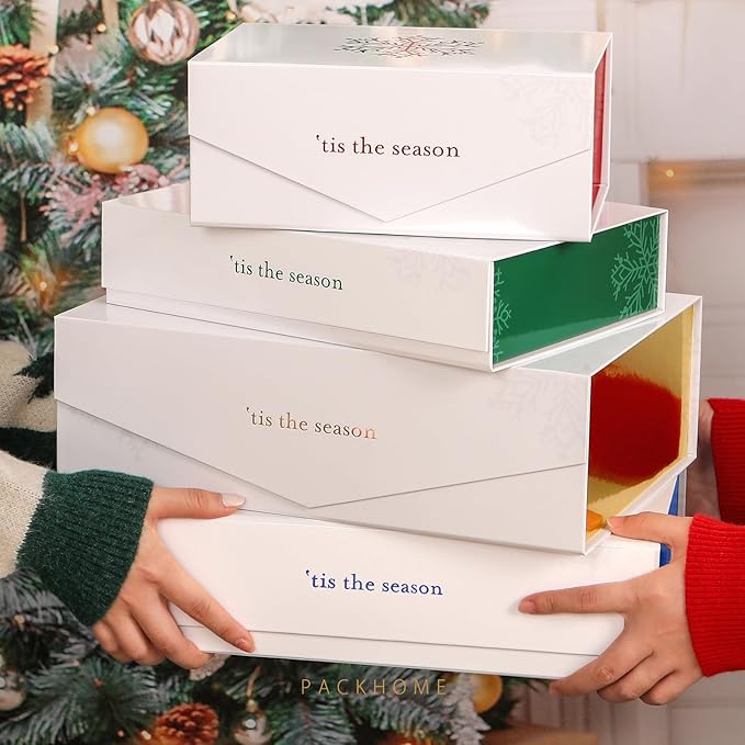 PACKHOME 6 Christmas Gift Boxes 11x7.8x2.3 Inches, Gift Boxes - Image 4