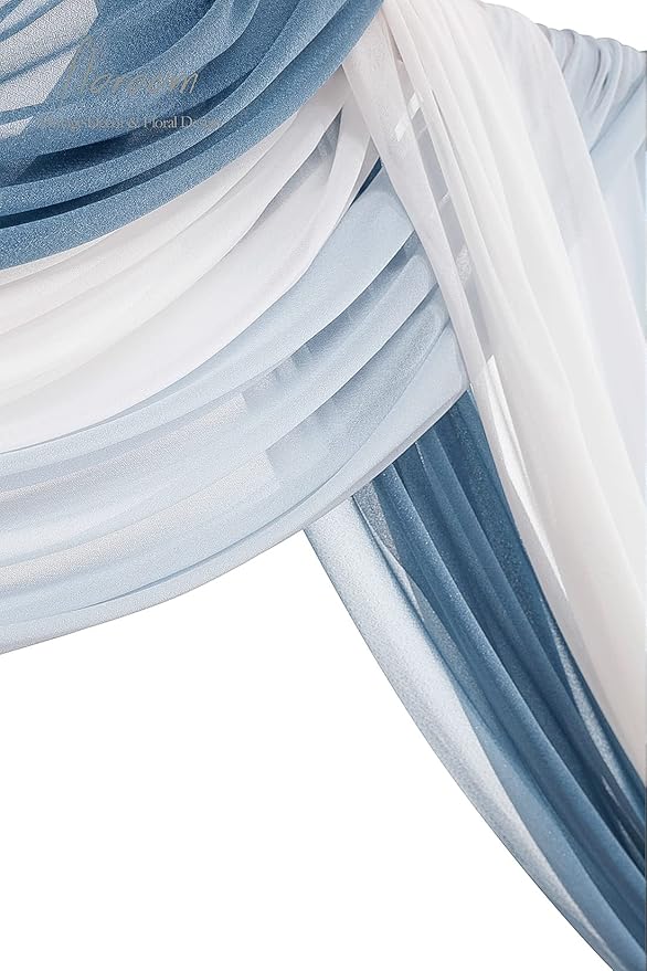 Floroom Wedding Arch Draping Fabric 3 Panels 20Ft Chiffon Fabric Drapes Arbor - Image 5