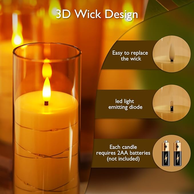 Raycare Flameless Candle with Remote Timer – 5 Flickering Acrylic Battery - Image 6