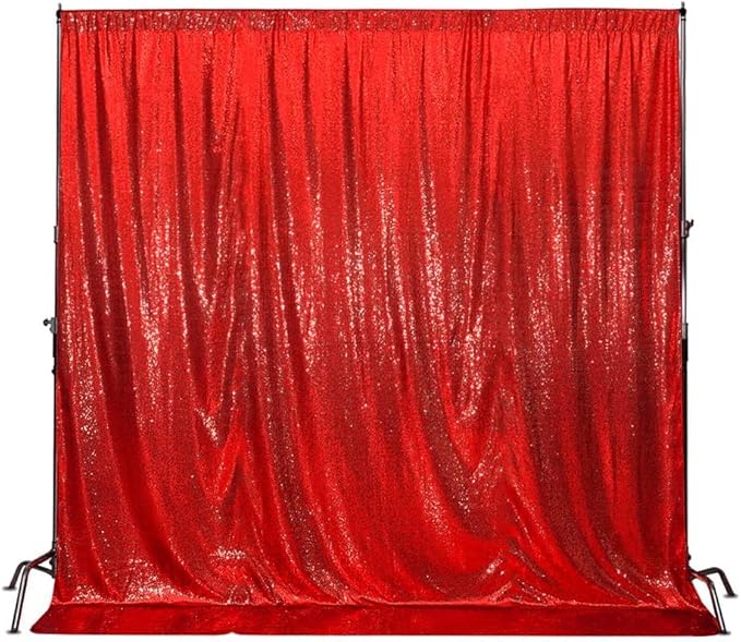 Poise3EHome 10Ft x 10Ft Red Sequin Backdrop, Glitter Thick Satin Sequin - Image 7