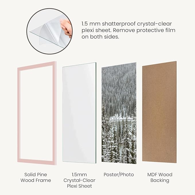 Opposite Wall - 8x10 in - Real Wood Pink Picture Frame - Lightweight, Versatile - Image 4