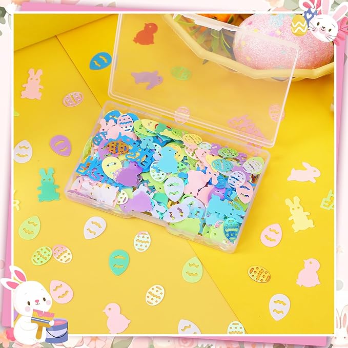 MARFOREVER Easter Confetti, Bunny Egg Rabbit Chicken Glitter Table Decorations - Image 4