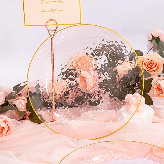 Rubtlamp 60 Pieces Pink Gold Plastic Plates - Image 5