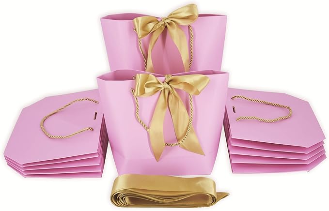 HUAPRINT Gift Bags with Handles, 7.48×3.54×7.9 inches, Party Favor Bags with by HUAPRINT