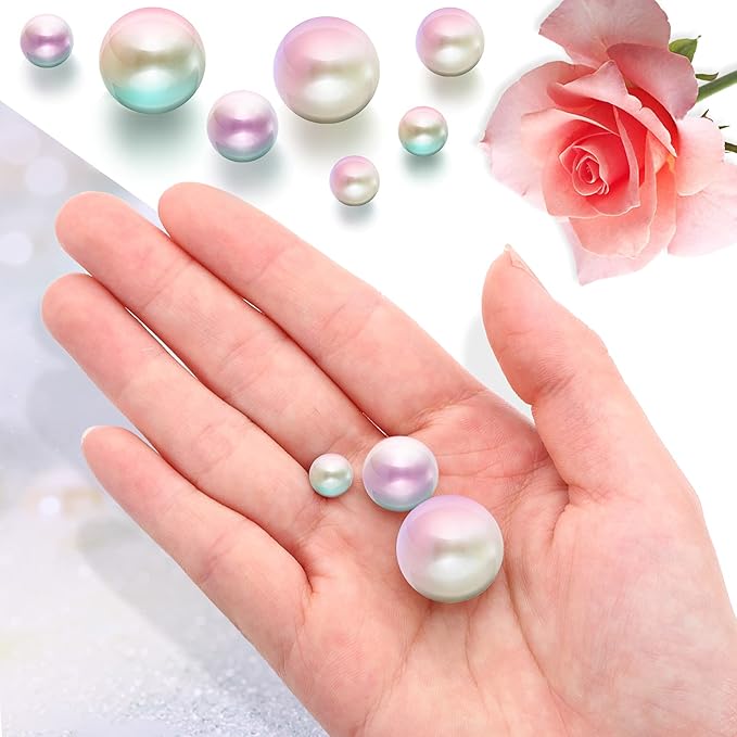 150 Pieces Vase Filler Faux Pearls Vase Makeup Beads No Hole Gloss Bead Mixed - Image 3