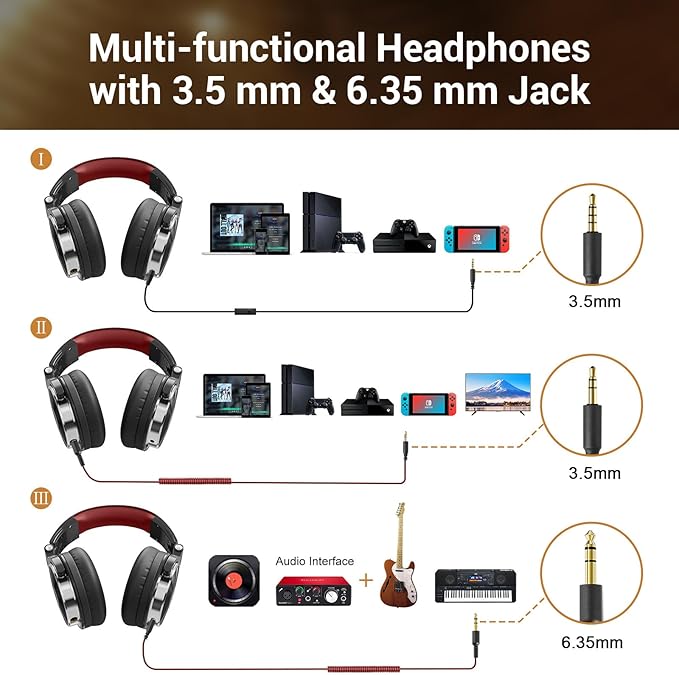 OneOdio Wired Over Ear Headphones Studio Monitor & Mixing DJ Stereo Headsets - Image 4