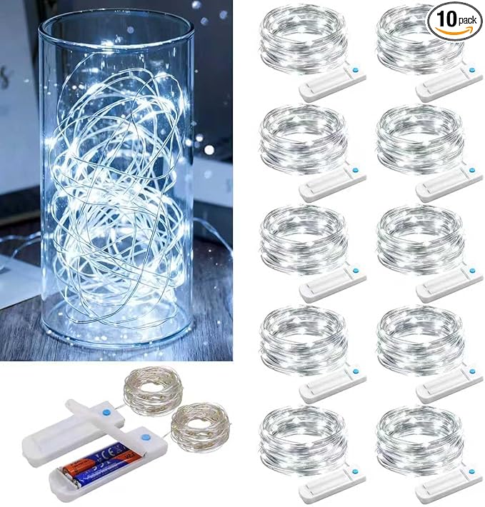 ZNYCYE 10 Pack Fairy Lights Battery Operated，10ft 30 LED String Lights 8 Modes by ZNYCYE
