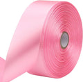Pink Solid Satin Ribbon 1-1/2 Inch 50 Yards Solid Polyester Fabric Ribbon by Riunbb