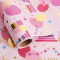 Aimyoo Pink Birthday Wrapping Paper Roll by Aimyoo