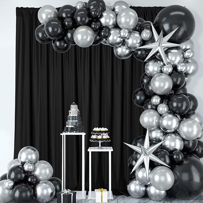 Sugargirl 10x10FT Black Backdrop Curtains Polyester Photo Backdrop Drapes - Image 5