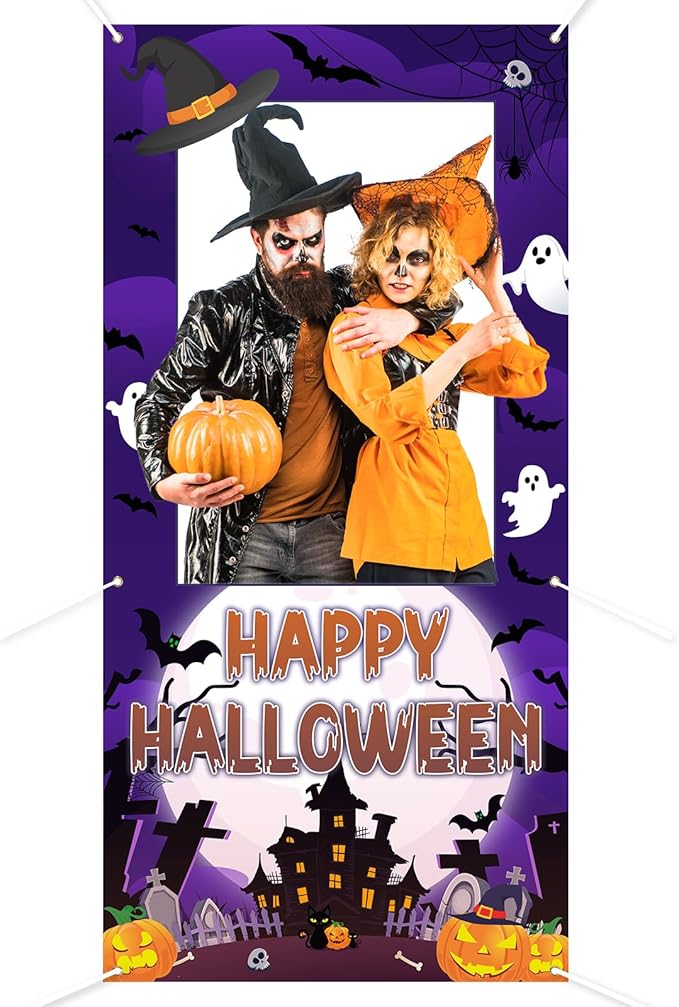 Halloween Photo Booth Props Frame Party Decorations 35 x 73Inch Halloween by Sereliy