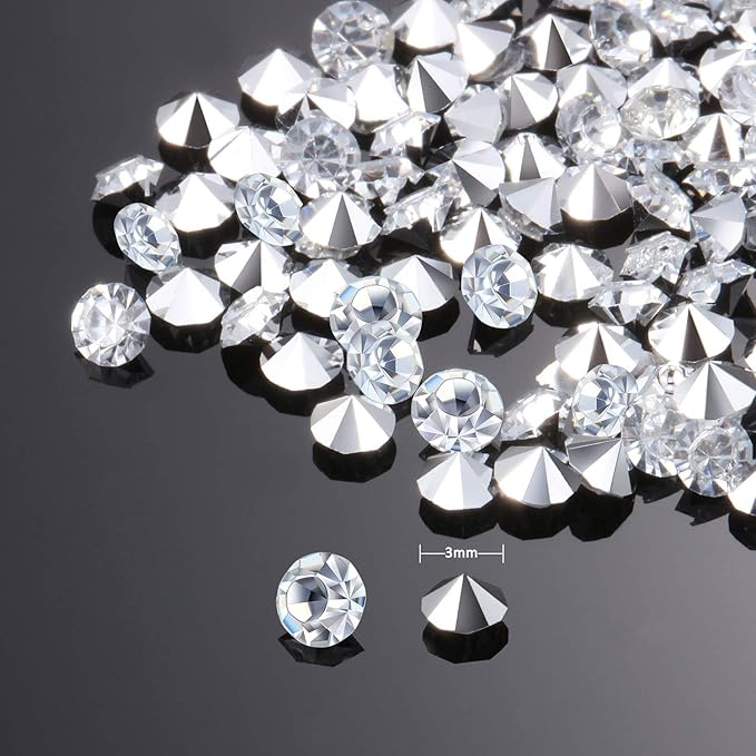 10000 Clear Wedding Table Scatter Confetti Crystals Acrylic Diamonds Rhinestones - Image 2