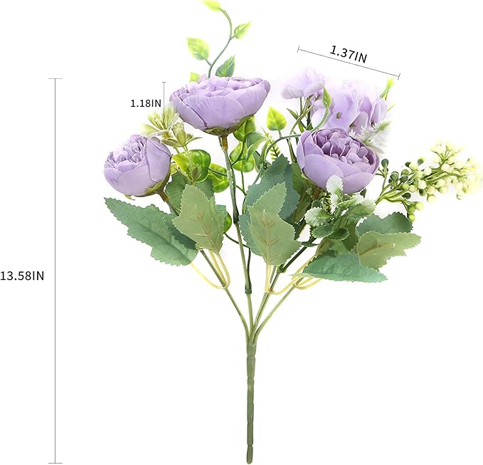 Artificial Flowers Fake Peony Silk Mini Plastic Bridal Flowers - Image 2