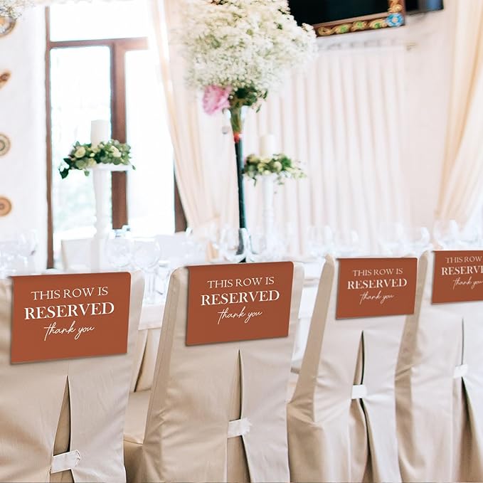 Reserved Seating Chair Signs, This Row Is Reserved Pew Cloths Seating - Image 4