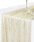 Beige Cheesecloth Table Runner 120 Inch, Summer Boho Gauze 10 FT, Rustic Cheese by YAYOYAPhotography