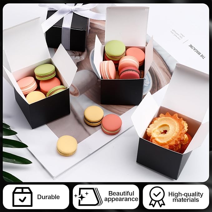 COCPOK 50 Pack Black Gift Boxes, Small Candy Boxes - Image 3