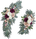 Ponatia Wedding Arch Flowers, Artificial Burgundy & Nude & Ivory Wedding Flowers by ponatia