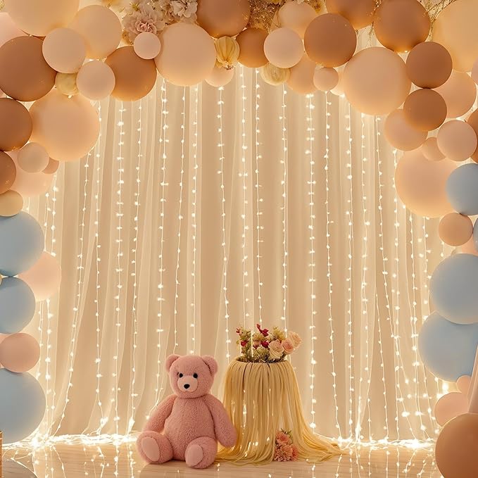 10ft x 10ft Champagne Chiffon Backdrop Curtain - Image 5