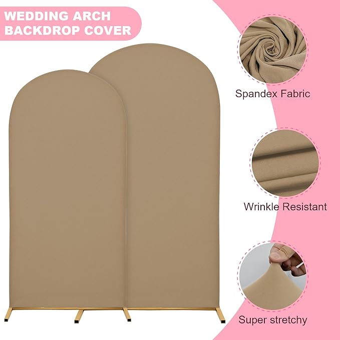 Wedding Arch Covers Arch Backdrop Cover Arch Stand Covers 7.2FT 6FT Set of 2 - Image 4
