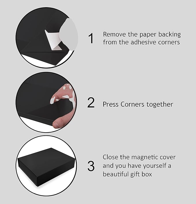 Purple Q Crafts 10 Pack Black Hard Gift Box - Image 2