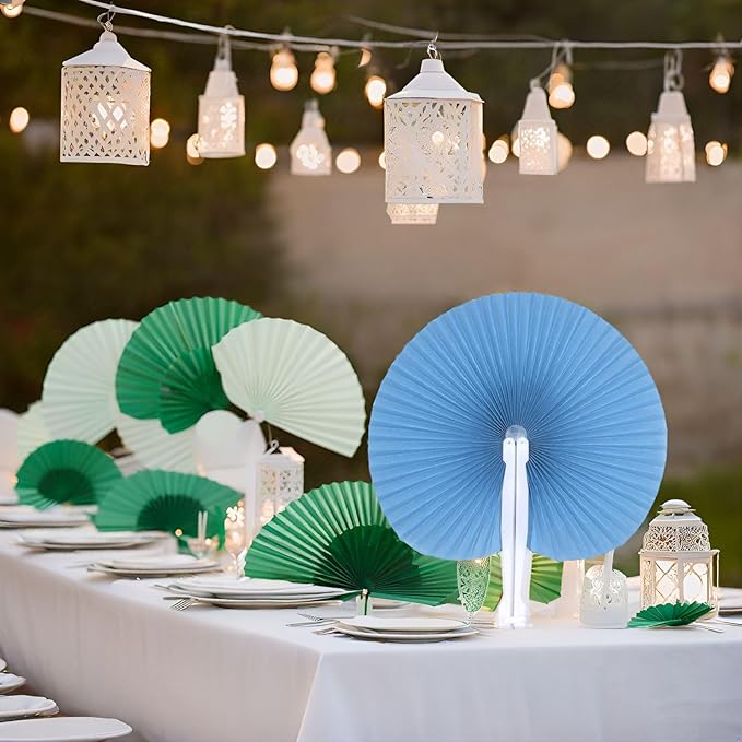 12 Packs Decorative Paper Folding Hand Fans Handheld - Image 5