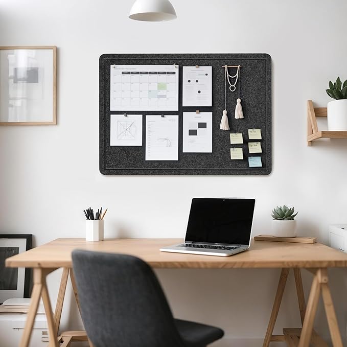 Bulletin Board, 24x18 inches Decorative Felt Pin Board, Cork Board Alternative - Image 2