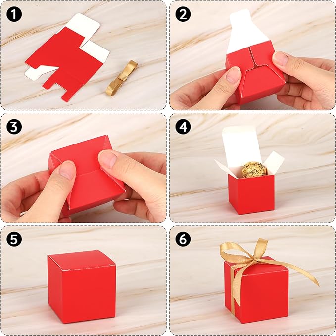 EUSOAR Favor Boxes, Mini Cube Soap Box Macaron Chocolate Container - Image 4