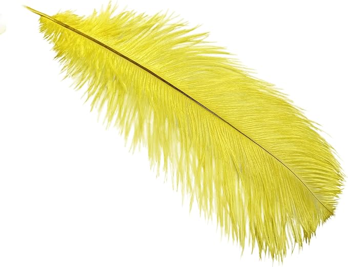 Happy Feather 16-18 inch Yellow Ostrich Feathers Craft - Image 3