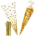 EKAPACKAGING 50Pcs Star Print 7x15 Inches Cone Shaped Treat Cellophane Bags by EKAPACKAGING