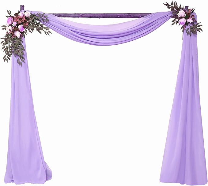 6 Panels Lavender Wedding Arch Drapery 28" x20Ft Wedding Arch Draping Fabric - Image 9