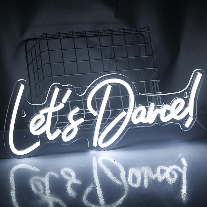 Let's Danced Neon Signs Let's Dance Neon Light Up Sign White Led Word Light - Image 5