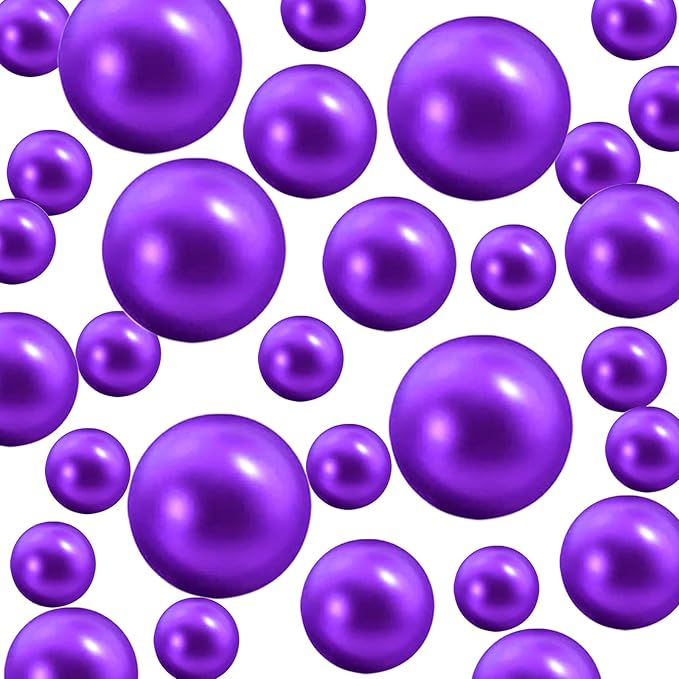 300Pcs Vase Filler Purple No Hole Faux Pearl Beads by ORIKASO
