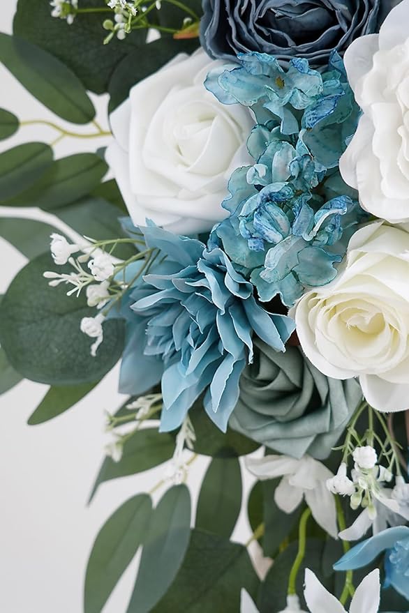 Light Blue Artificial Wedding Arch Flowers Kit - Image 7