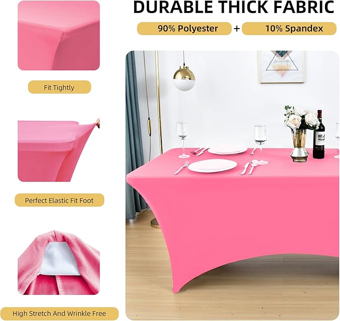 2-Pack 6ft Spandex Table Covers - Image 2