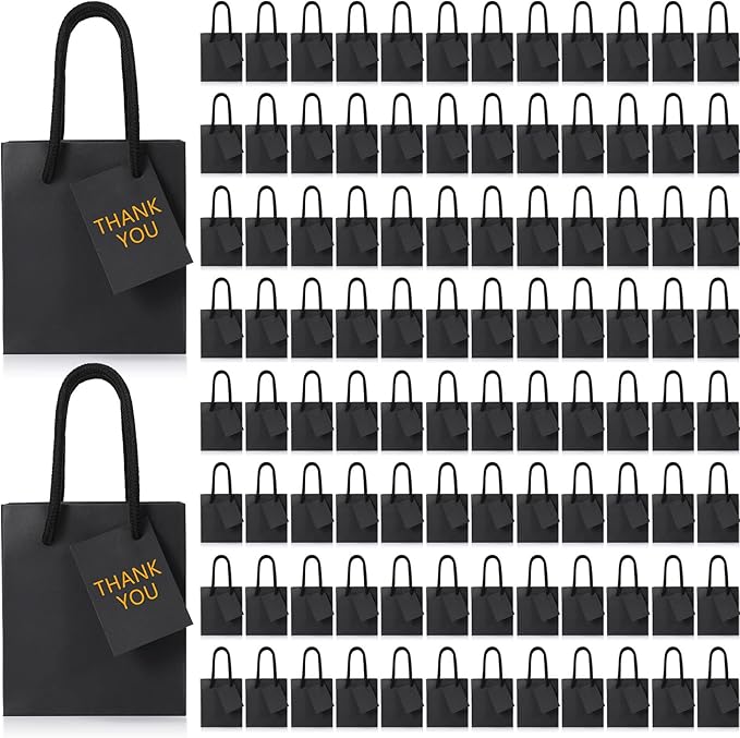 Sherr 100 Pack Mini Gift Bags Bulk, 4 x 2.75 x 4.5 Inches Paper Bags by Sherr