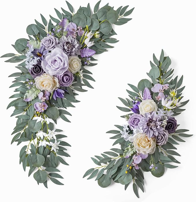 ponatia Wedding Arch Flowers, Artificial Purple Flowers by ponatia