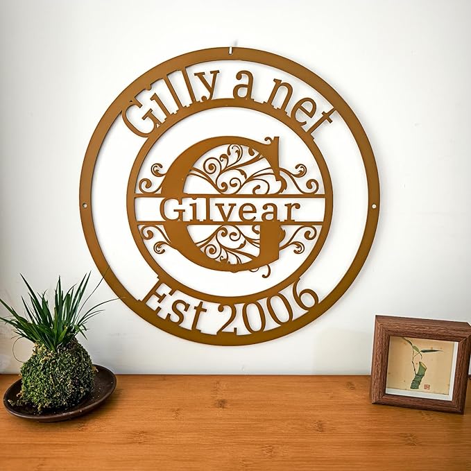 Personalized Metal Sign, Custom Family Name Sign, Last Name Signs, Split Letter - Image 2