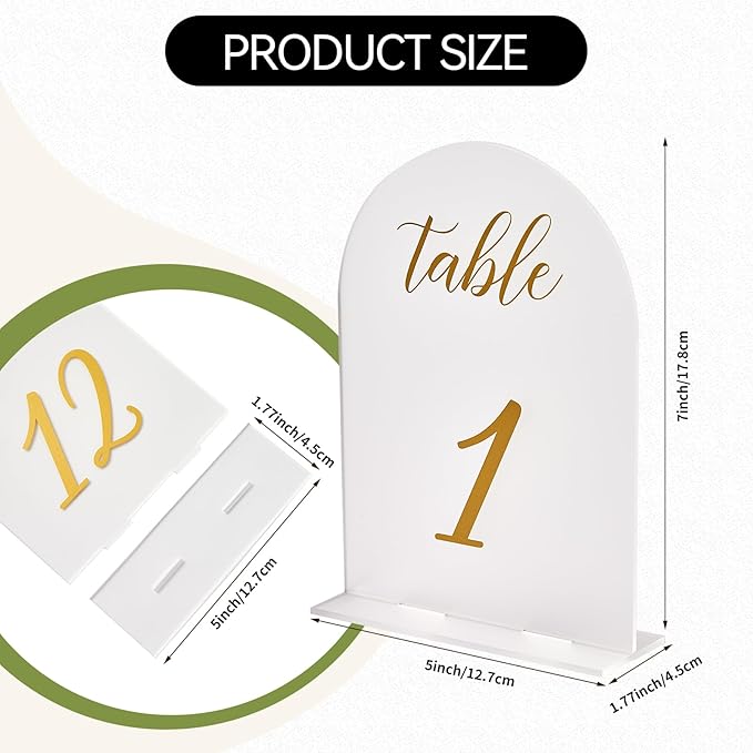 SHINVALE Arch Acrylic Wedding Table Numbers 1-15 - Image 3
