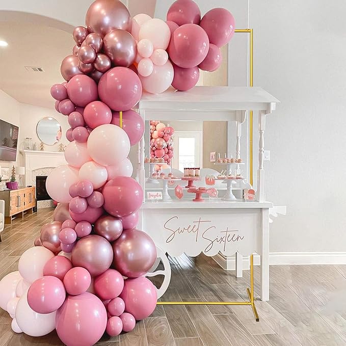 Metal Wedding Arch Backdrop Stand 6.6x3.3 FT Gold Square Balloon Arch Frame - Image 6