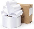 White Satin Ribbon Double-Faced Wired Ribbons by Keypan
