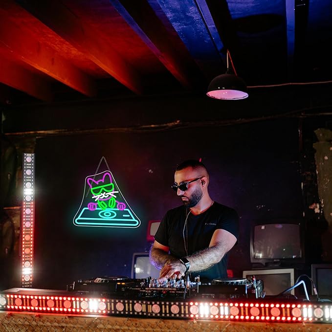 Cool DJ Cat Neon Sign – LED Wall Light - Image 4