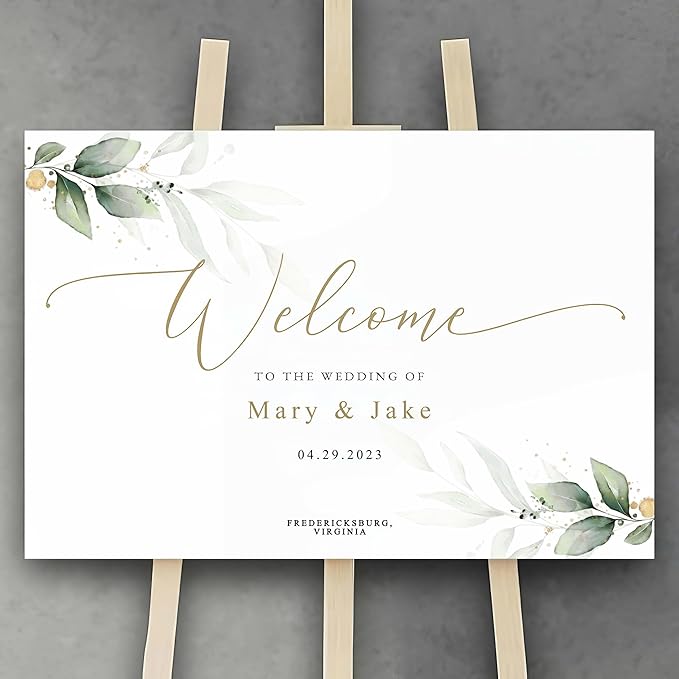 Boho Wedding Welcome Sign, Eucalyptus Wedding Sign - Image 2