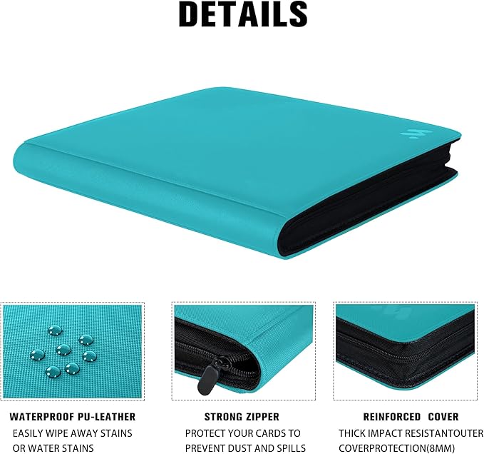 Premium 1000+ Pockets Card Binder, 16 Pockets Trading Card Binder Ringless Side - Image 5