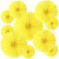 20 Pcs Light Yellow Hanging Paper Fan, Round Paper Fans Decorations Set by Tisspoms
