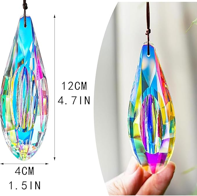 HDCRYSTALGIFTS 2pcs 120mm/5'' Large Crystal Prisms Suncatcher - Image 4