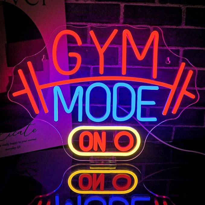 Lucunstar Gym Mode Neon Sign, Dimmable Switch USB Powered by LUCUNSTAR