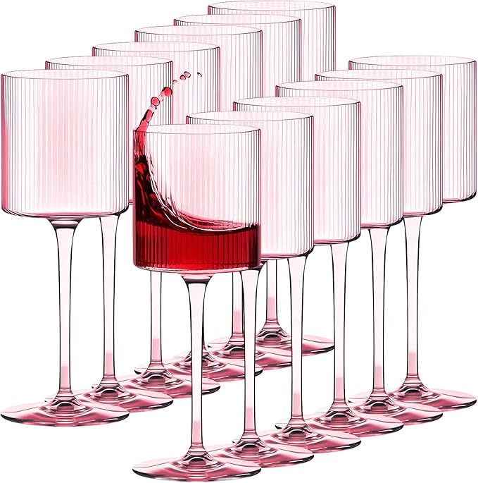 Plastic Goblets Wine Glasses - 12Oz Acrylic Wine Glasses Origami Unbreakable by Lueumxc