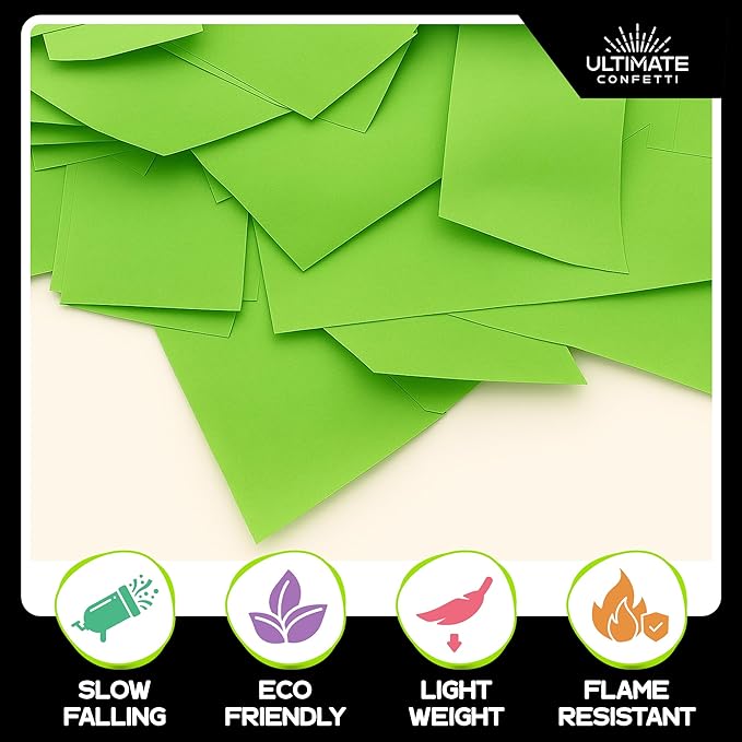 Ultimate Confetti, Rectangular Biodegradable Confetti – light Green Fluttering - Image 3
