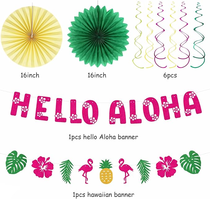 Hawaiian Aloha-Luau Flamingo Party-Decorations Supplies - Image 2